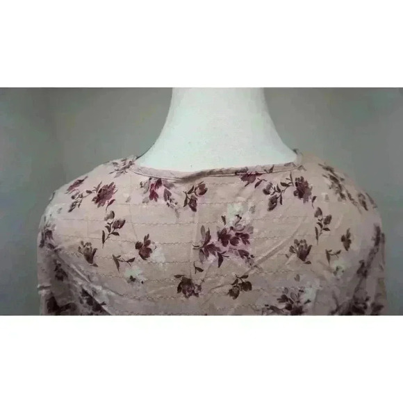 Como Blu V-Neck Short Sleeve Floral Blouse Top, Size L - Picture 8 of 13